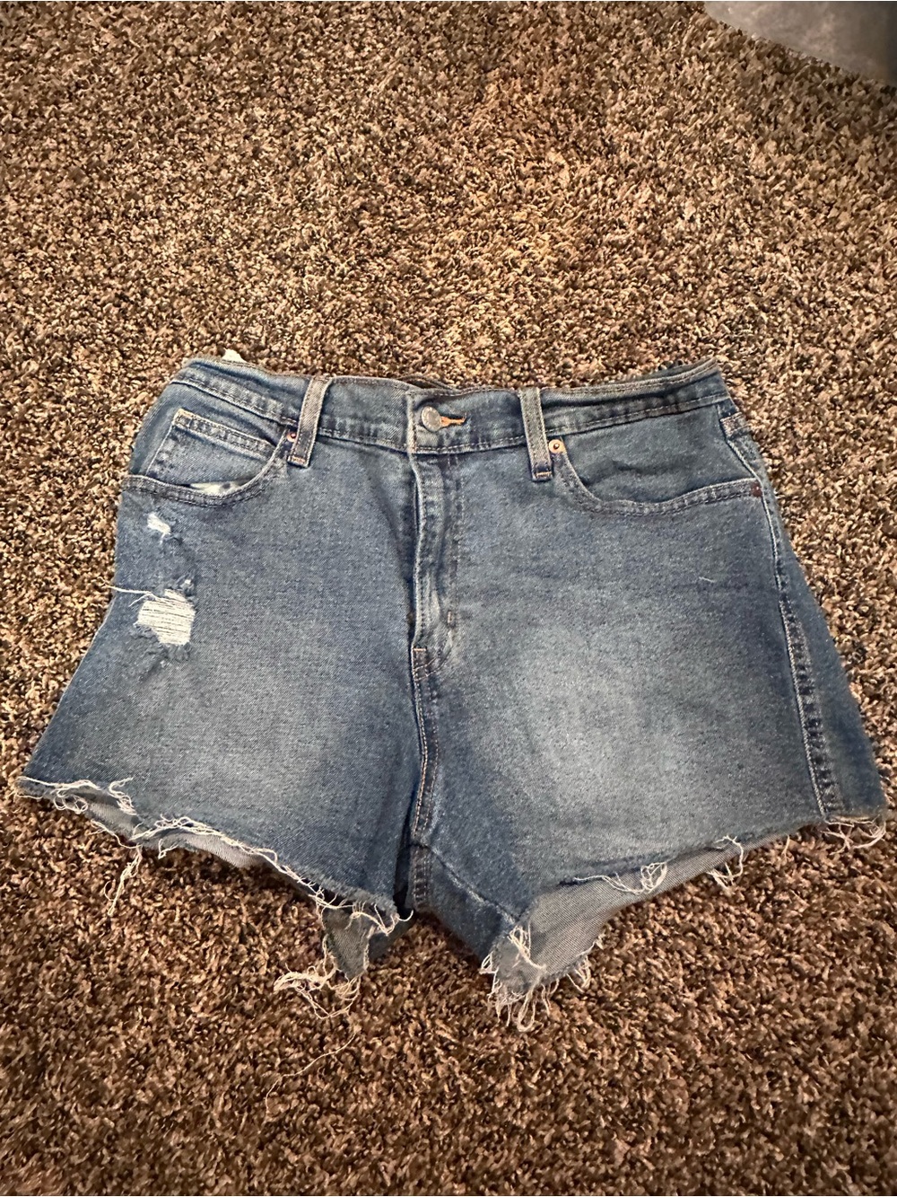 levi’s High-Waisted Distressed Denim Women’s Shorts - Blue